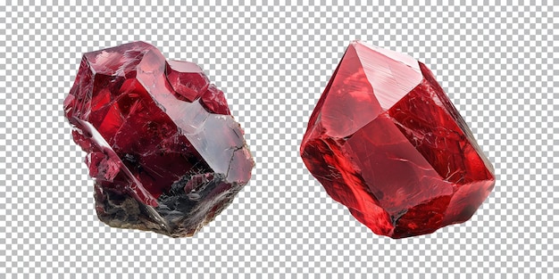 Pedras preciosas vermelhas isoladas sobre um fundo transparente png