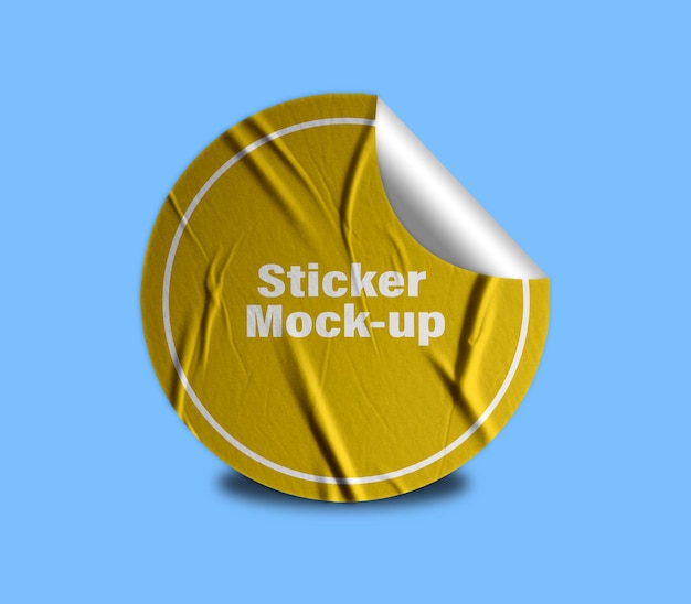 Peel Round Sticker Mockup Design PSD Template (Template de design de adesivo redondo)