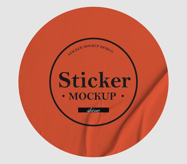 PSD peeling round sticker para mockup