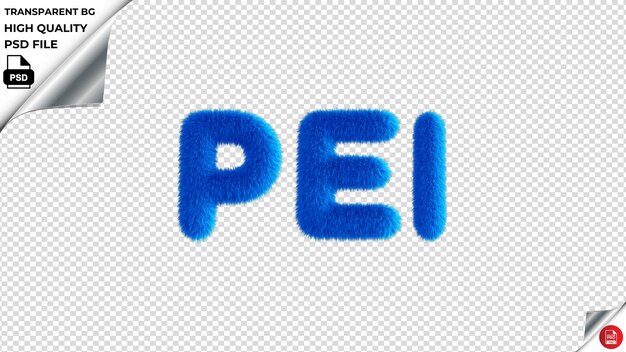 PSD pei typography azul fluffy texto psd transparente