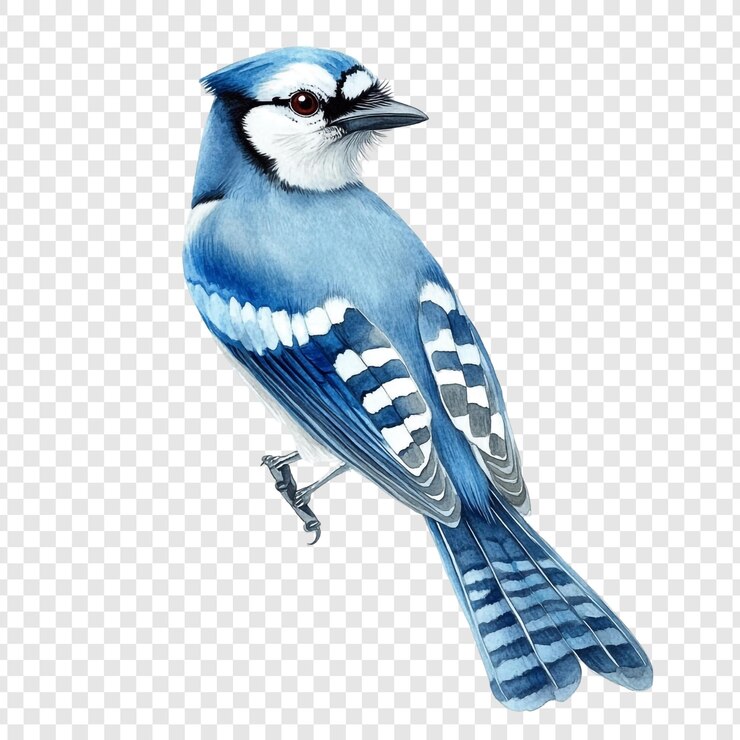 PSD peinture à l'aquarelle de blue jay