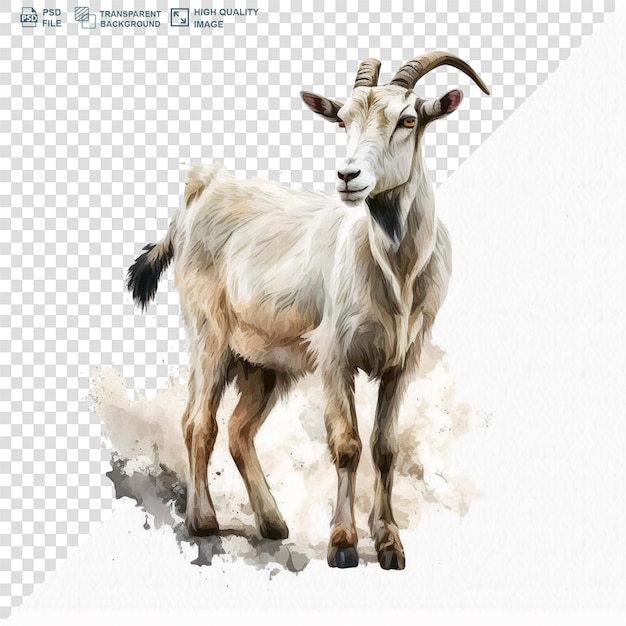 PSD une peinture à l'aquarelle de chèvre eid ul adha sur un fond transparent