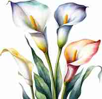 PSD peinture à l'aquarelle d'une fleur de calla lily