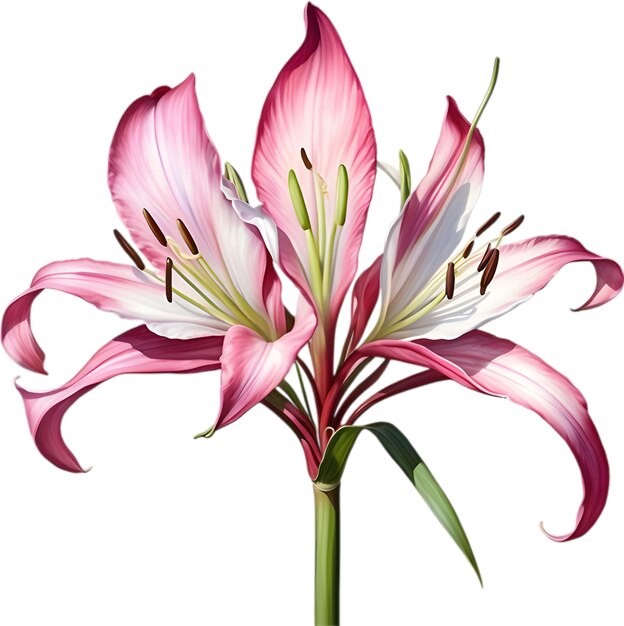 Peinture à L'aquarelle De La Fleur De Lys Crinum