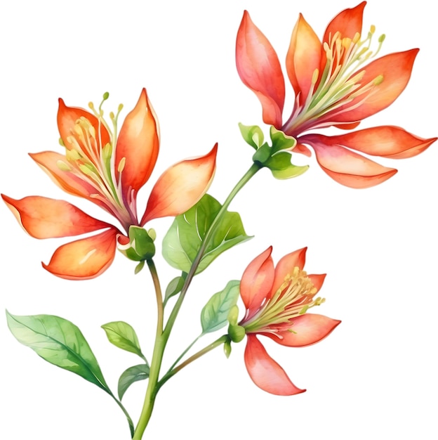 PSD peinture à l'aquarelle de la fleur de palash