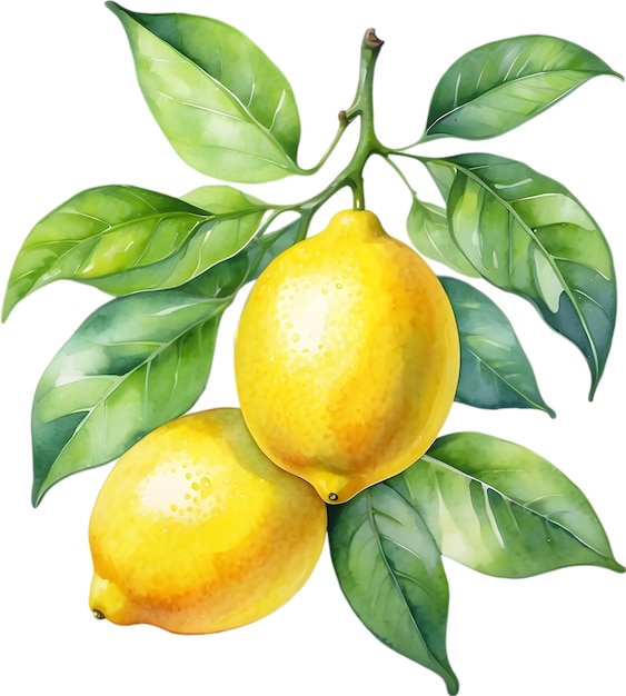 Peinture à L'aquarelle D'un Fruit De Citron