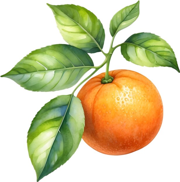 PSD peinture à l'aquarelle de fruits d'orange