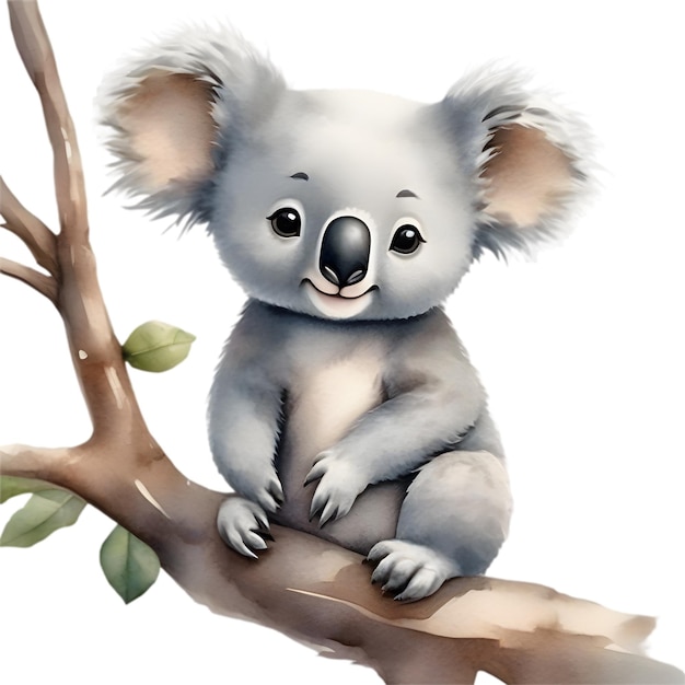 PSD peinture à l'aquarelle d'un mignon koala