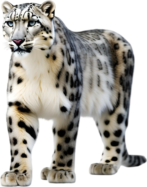 PSD peinture à l'aquarelle d'un mignon léopard des neiges