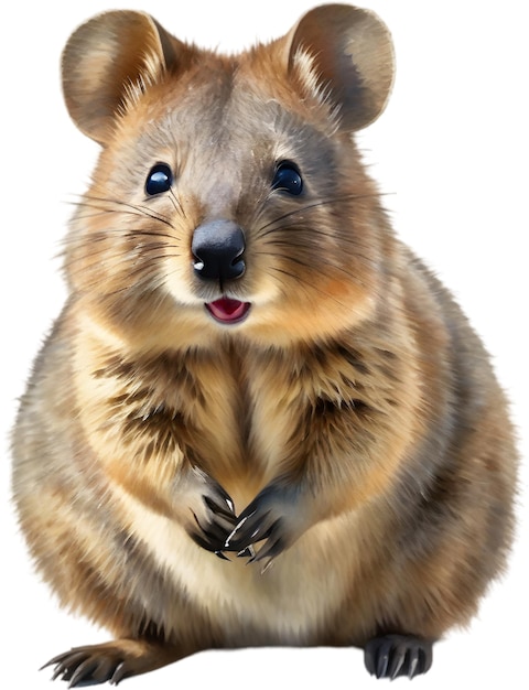 PSD peinture à l'aquarelle d'un mignon quokka