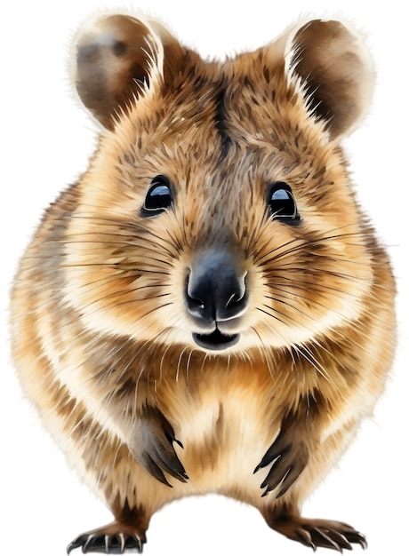 PSD peinture à l'aquarelle d'un mignon quokka