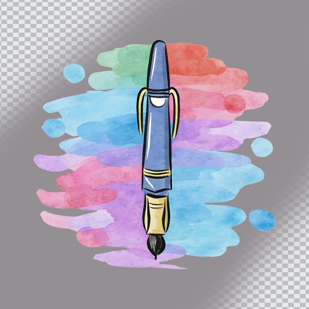 PSD peinture à l'aquarelle numérique psd du stylo