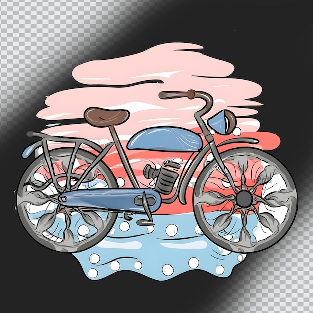 PSD peinture à l'aquarelle numérique psd d'un vélo