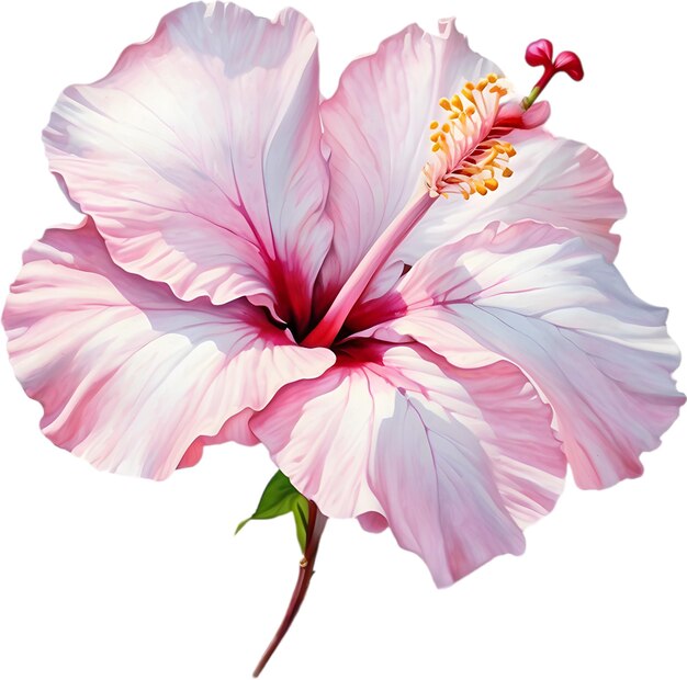 PSD peinture à l'aquarelle de la rose de sharon hibiscus syriacus fleur