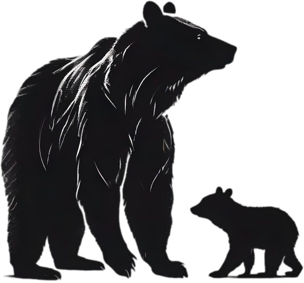 PSD peinture en gros plan d'un ours féroce