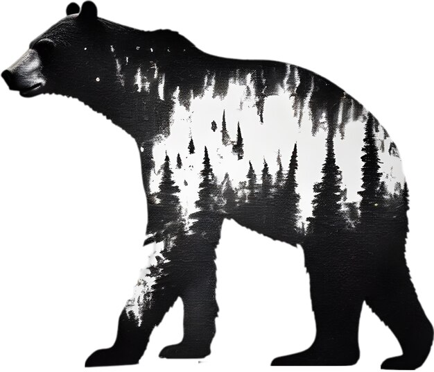 Peinture En Gros Plan D'un Ours Féroce