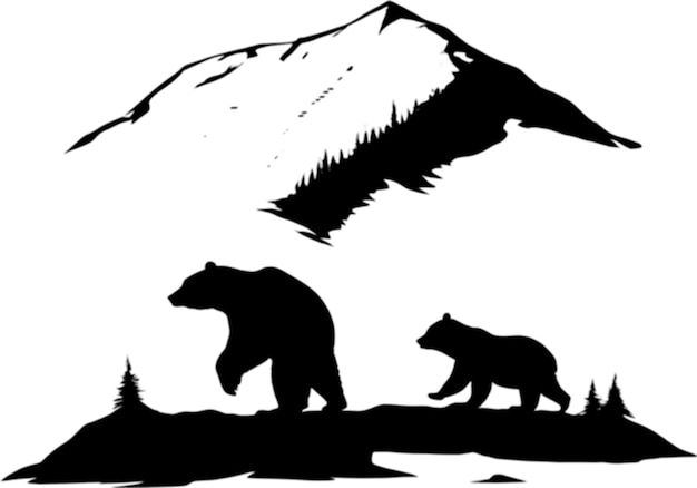 PSD peinture en gros plan d'un ours féroce