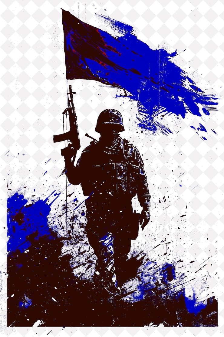 PSD une peinture de guerra de meireles avec un soldat tenant une arme à feu une scène brésilienne et des illustrations culturelles