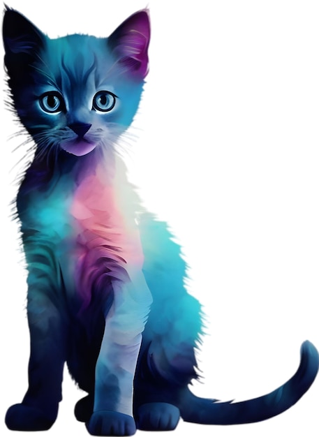 PSD peinture rapprochée d'un mignon chaton