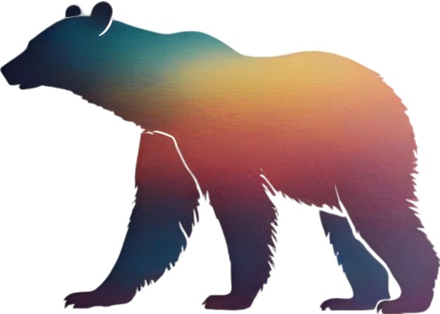 PSD peinture rapprochée d'un ours féroce