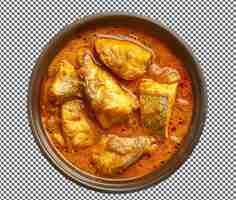 PSD peixe curry de poisson délicieux isolé sur un fond transparent