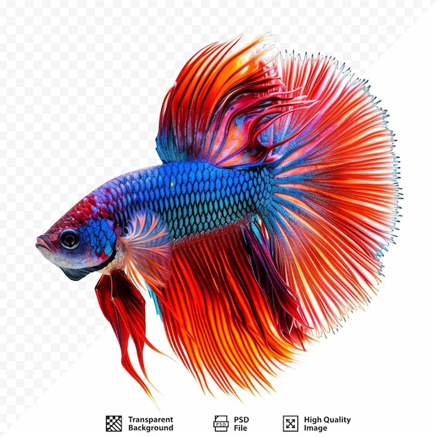 PSD peixe de luta siamês betta splendens isolado em fundo branco isolado