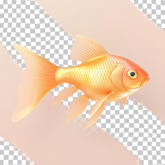 PSD peixe-dourado sozinho em fundo transparente