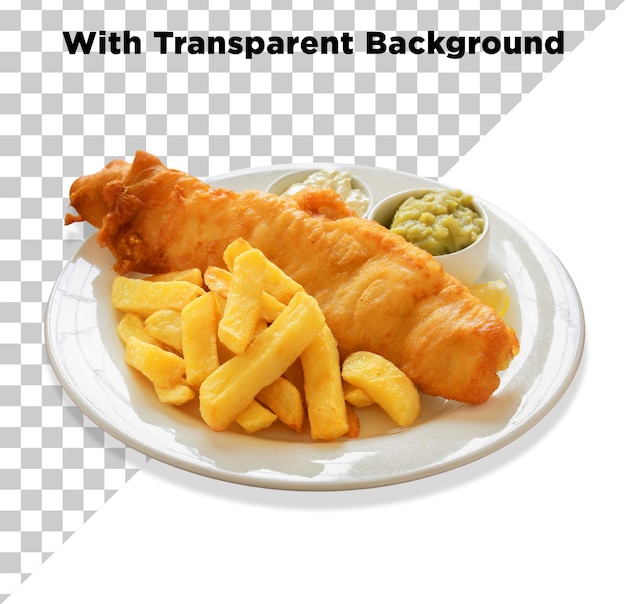 Peixe e batatas fritas Fast Food Foto PNG PSD Clipart