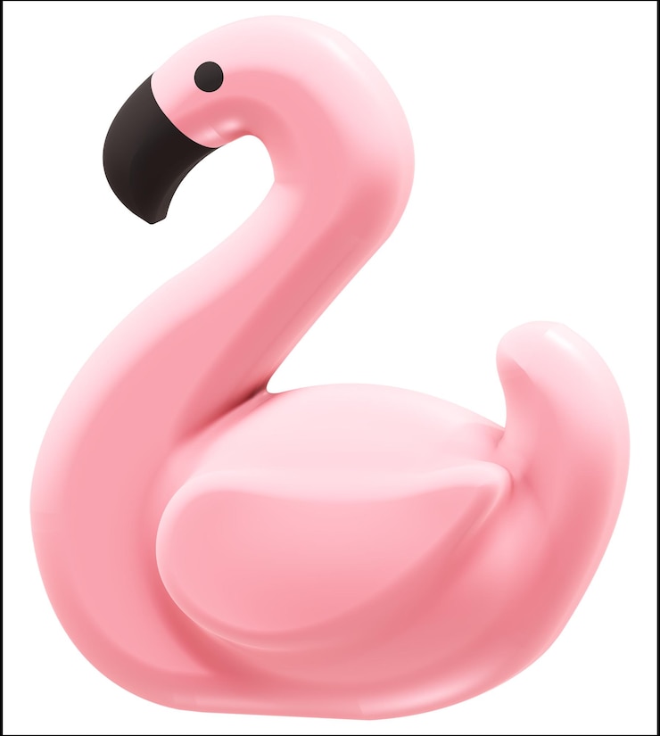 PSD pelampung kolam flamingo merah muda siap untuk kesenangan musim panas