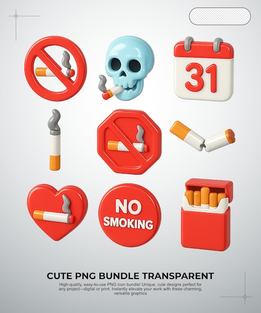 Peligros de fumar No fumar Iconos y señales de advertencia de salud