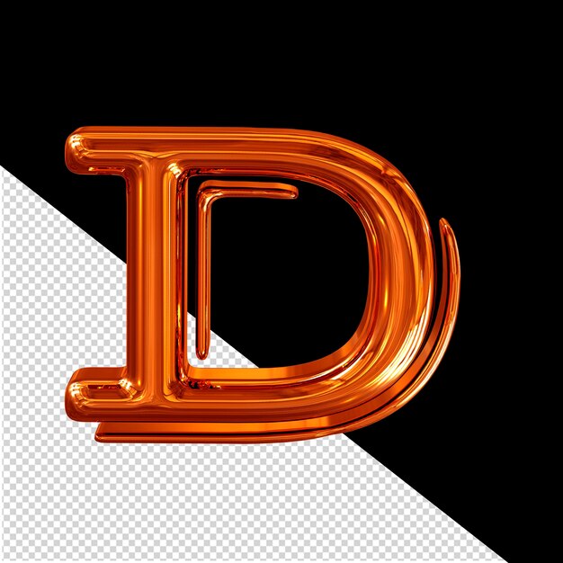 Pelirroja símbolo 3d letra d