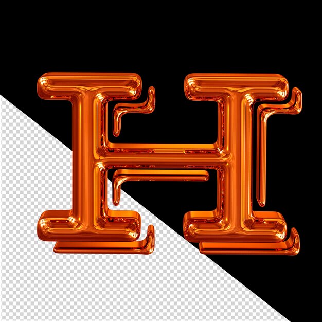 Pelirroja símbolo 3d letra h