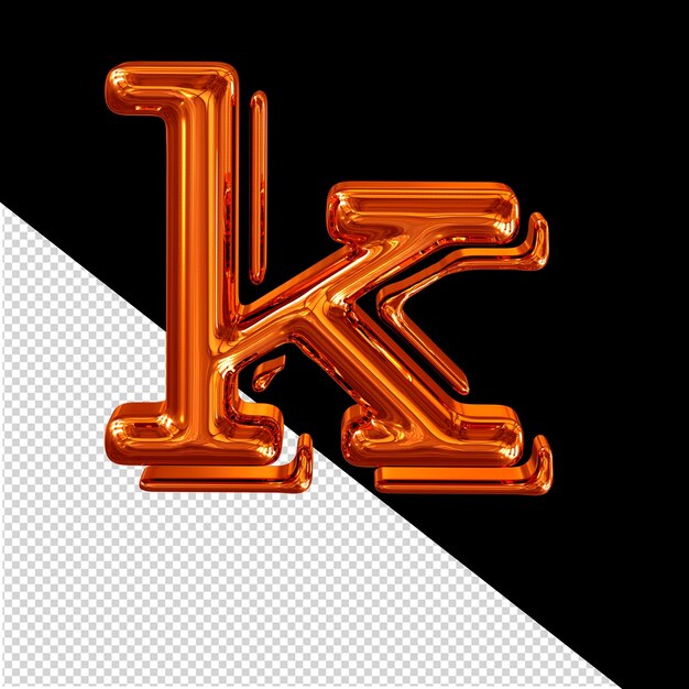 Pelirroja símbolo 3d letra k