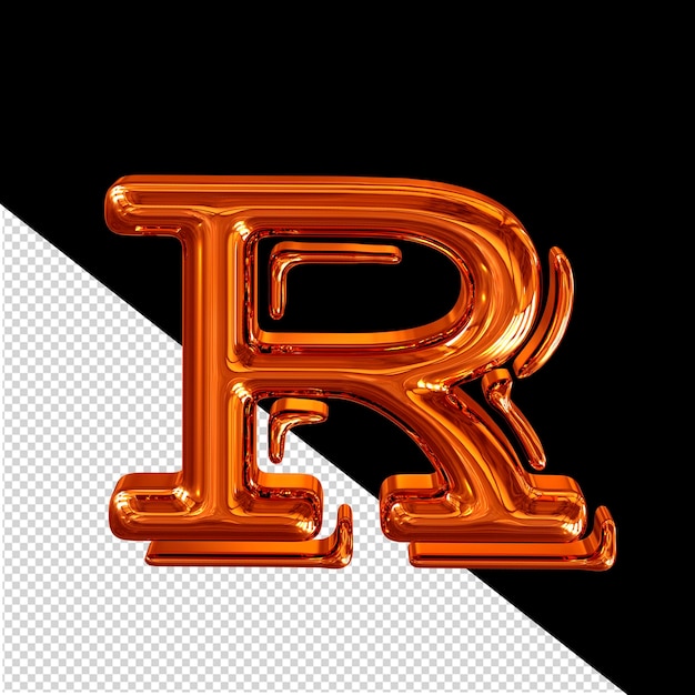 PSD pelirroja símbolo 3d letra r