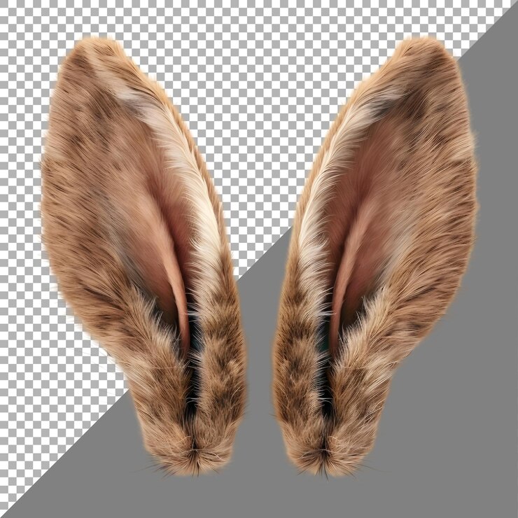 PSD el pelo de conejo de pascua en un fondo transparente generado por ai