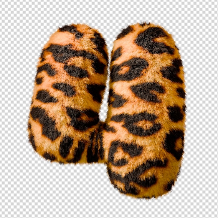 PSD pelo de leopardo número 4 aislado sobre un fondo transparente