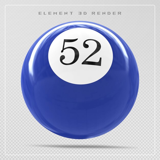 La pelota azul número 52