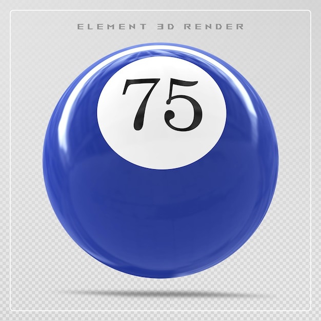 La pelota azul número 75
