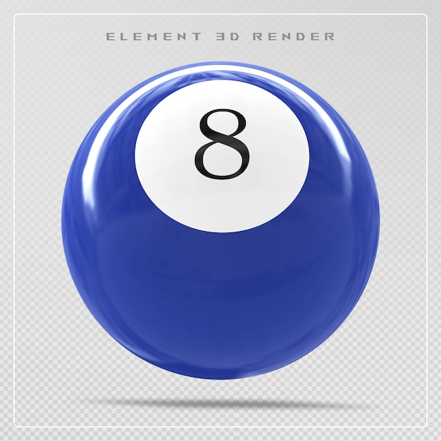 La pelota azul número 8