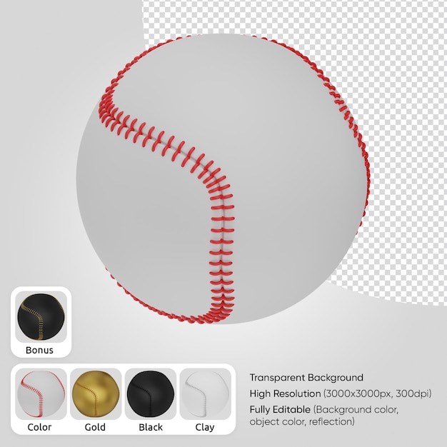 Pelota de beisbol 3d