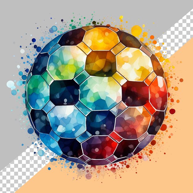 PSD pelota de fútbol en color de agua