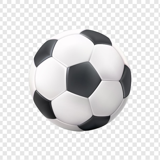 Una pelota de fútbol realista con un enfoque en los detalles aislados en un fondo transparente
