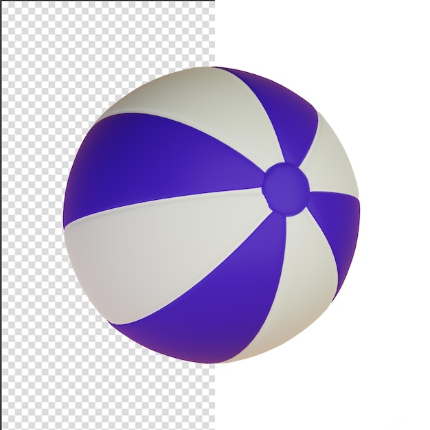 Pelota de playa aislada sobre fondo blanco 3D Rendering