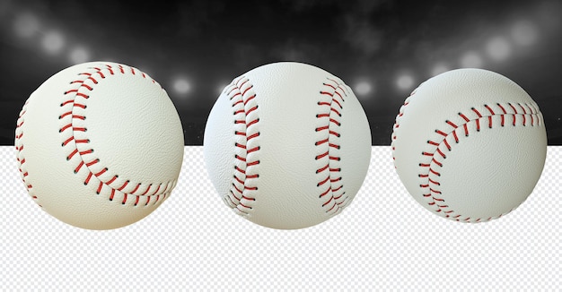 Pelotas de béisbol realistas para la composición del diseño.