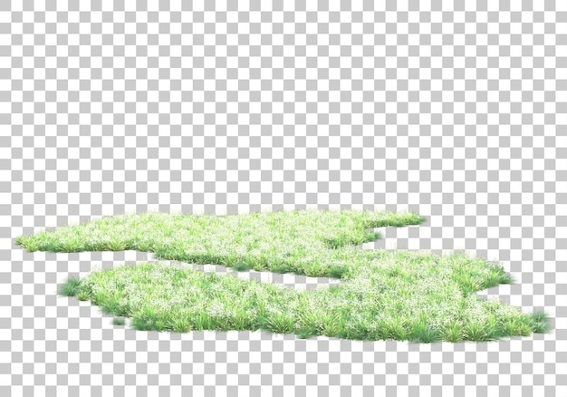 PSD pelouse verte sur fond transparent illustration de rendu 3d