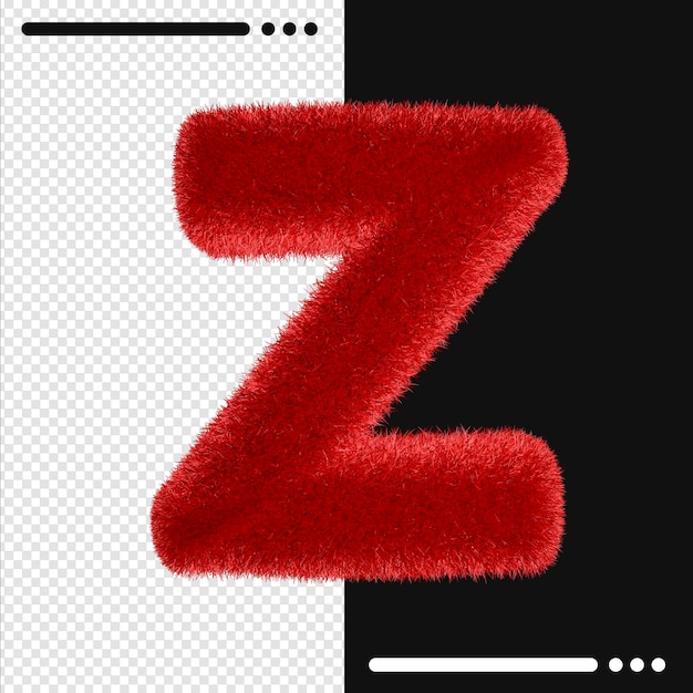 Pelz design alphabet z in 3d-rendering isoliert