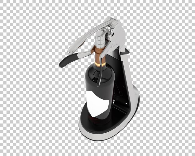 Pembuka botol anggur terisolasi pada ilustrasi rendering 3d latar belakang transparan