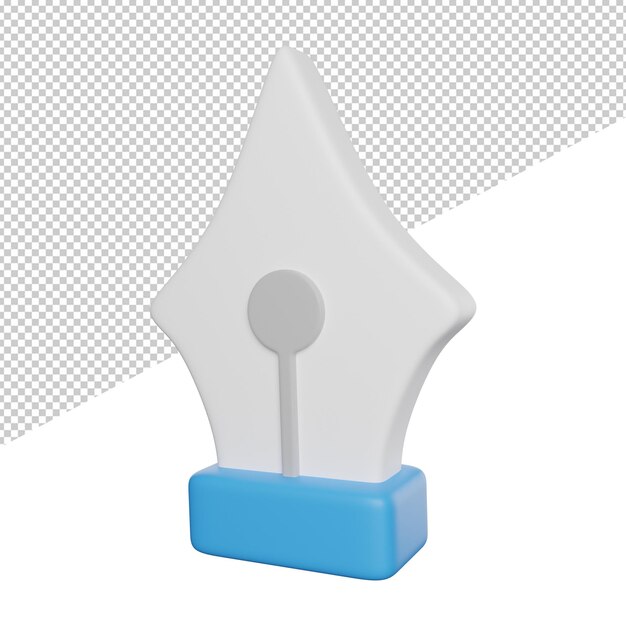 pen tool editing side view 3d rendering icon illustration on transparent background