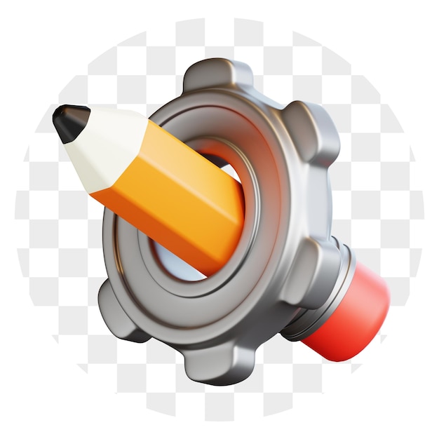 Pencil and Gear Concept of Education Innovation and Settings