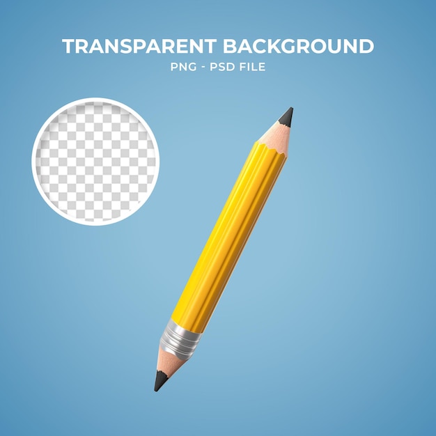 Pencil isolated object 3d rendering super resolution